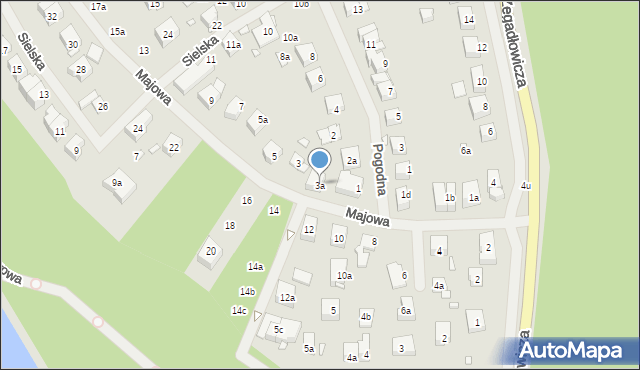 Szczecin, Majowa, 3a, mapa Szczecina