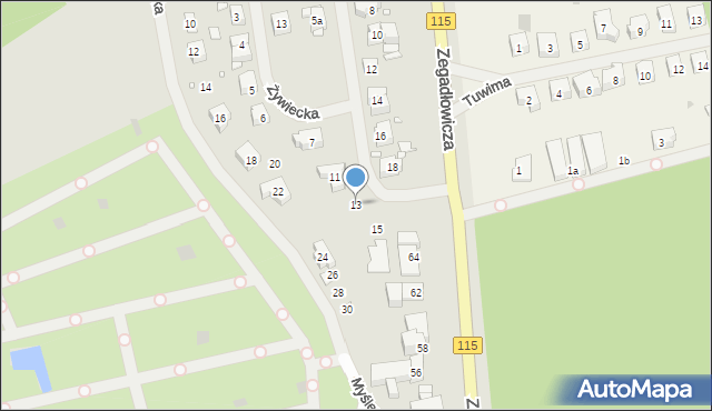 Szczecin, Makowska, 13, mapa Szczecina