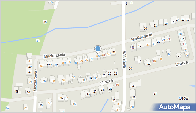 Szczecin, Macierzanki, 65, mapa Szczecina