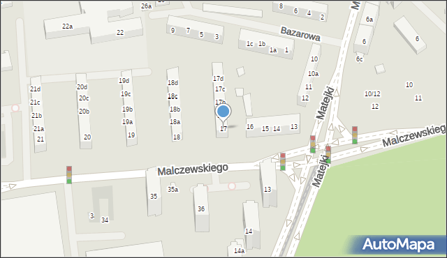 Szczecin, Malczewskiego Jacka, 17, mapa Szczecina