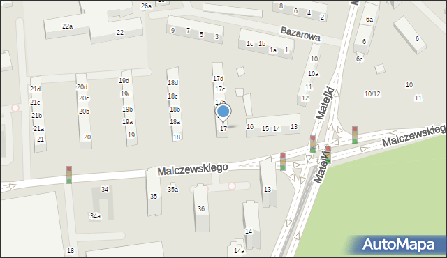 Szczecin, Malczewskiego Jacka, 17, mapa Szczecina