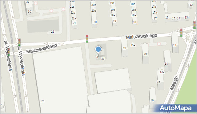 Szczecin, Malczewskiego Jacka, 34a, mapa Szczecina