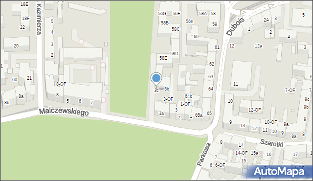 Szczecin, Malczewskiego Jacka, 3c, mapa Szczecina