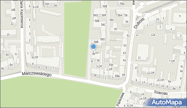 Szczecin, Malczewskiego Jacka, 3d, mapa Szczecina