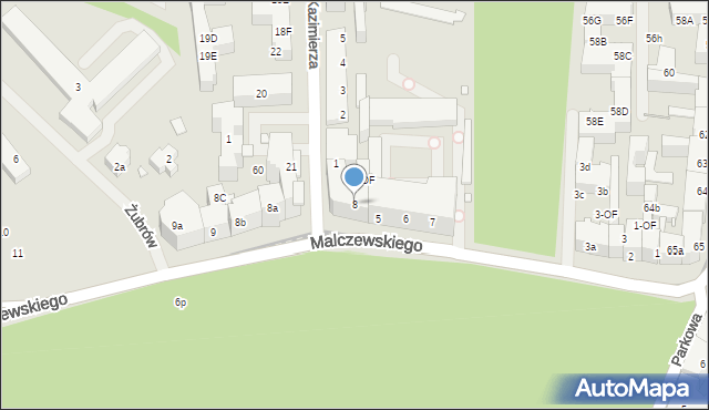 Szczecin, Malczewskiego Jacka, 8, mapa Szczecina