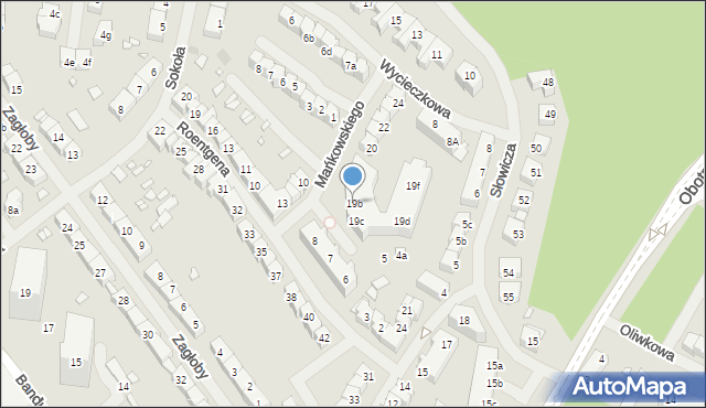 Szczecin, Mańkowskiego Alfonsa, ks., 19b, mapa Szczecina