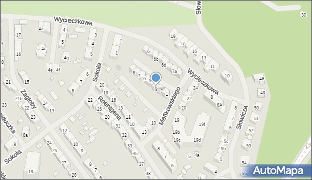 Szczecin, Mańkowskiego Alfonsa, ks., 3, mapa Szczecina