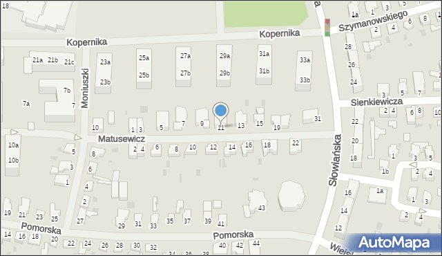 Szczecinek, Matusewicz Genowefy, dr., 11, mapa Szczecinek