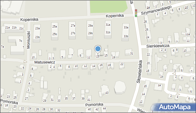 Szczecinek, Matusewicz Genowefy, dr., 13, mapa Szczecinek