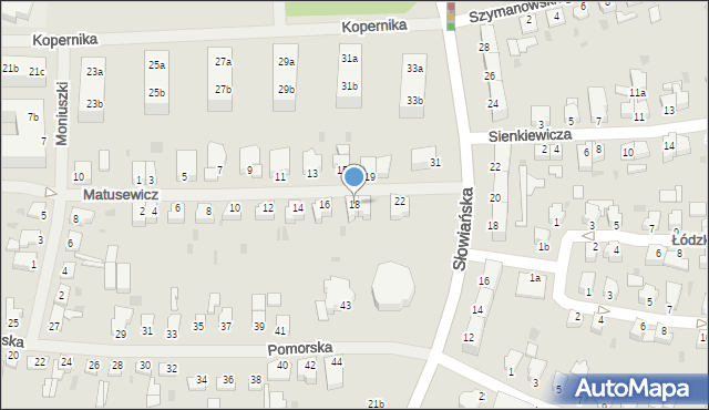 Szczecinek, Matusewicz Genowefy, dr., 18, mapa Szczecinek