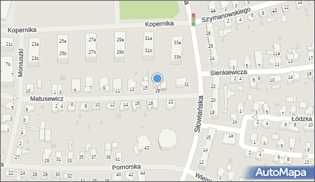 Szczecinek, Matusewicz Genowefy, dr., 19, mapa Szczecinek