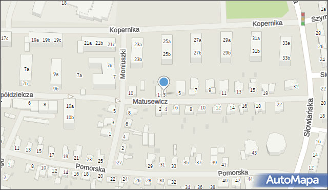 Szczecinek, Matusewicz Genowefy, dr., 3, mapa Szczecinek