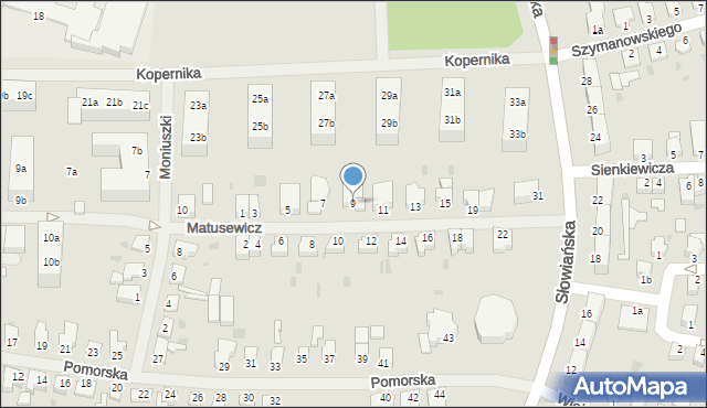 Szczecinek, Matusewicz Genowefy, dr., 9, mapa Szczecinek