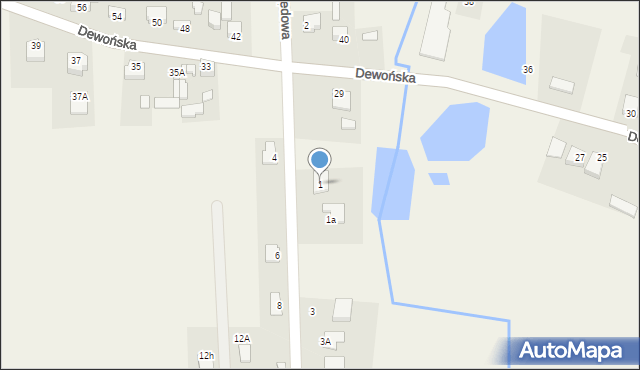 Szewce, Marmurowa, 1, mapa Szewce