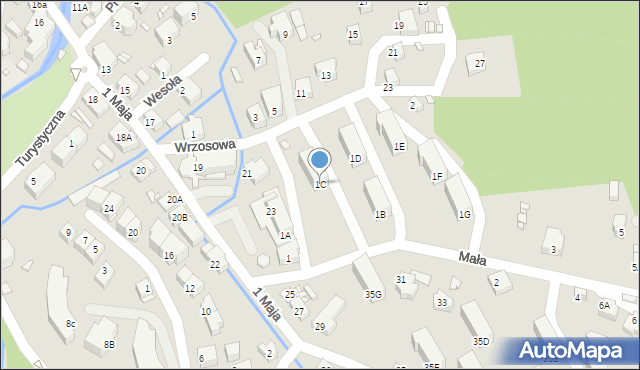 Szklarska Poręba, Mała, 1C, mapa Szklarska Poręba