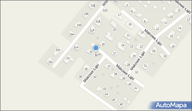 Szpetal Górny, Makowe Łąki, 34, mapa Szpetal Górny