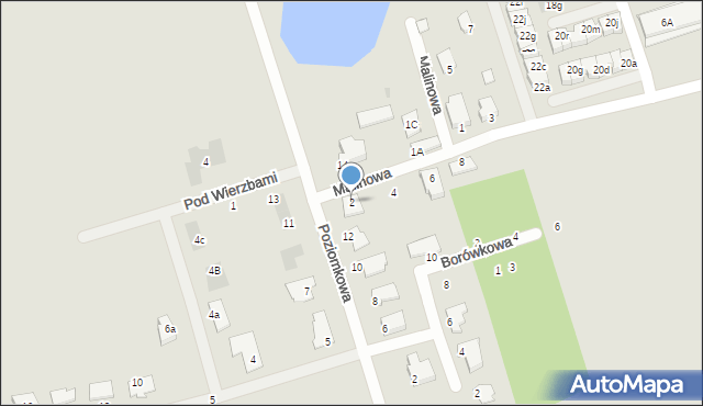 Szubin, Malinowa, 2, mapa Szubin