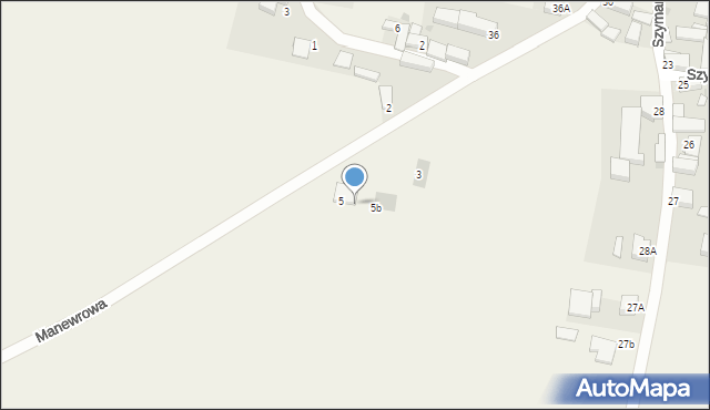 Szymanowo, Manewrowa, 5a, mapa Szymanowo