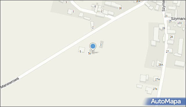 Szymanowo, Manewrowa, 5c, mapa Szymanowo