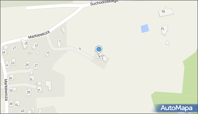 Targowiska, Markiewicza Bronisława, bł. ks., 3, mapa Targowiska