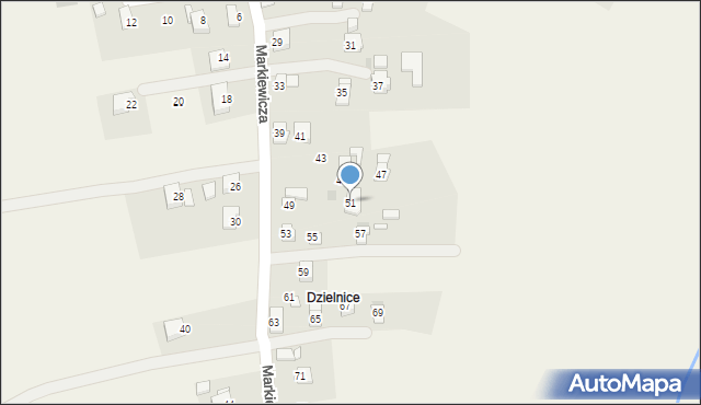 Targowiska, Markiewicza Bronisława, bł. ks., 51, mapa Targowiska