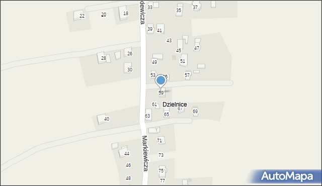 Targowiska, Markiewicza Bronisława, bł. ks., 59, mapa Targowiska