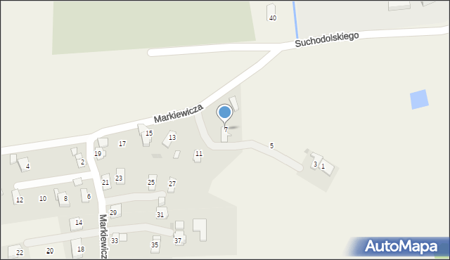 Targowiska, Markiewicza Bronisława, bł. ks., 7, mapa Targowiska