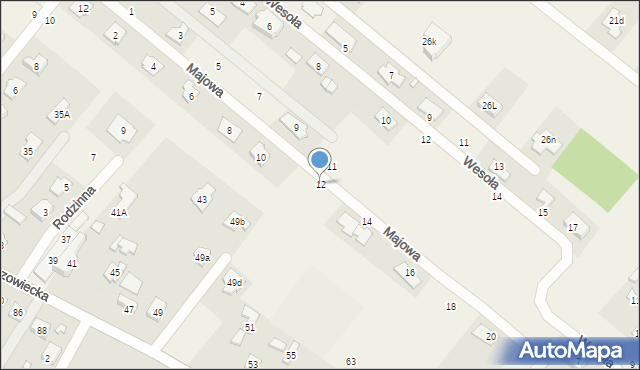 Targówka, Majowa, 12, mapa Targówka
