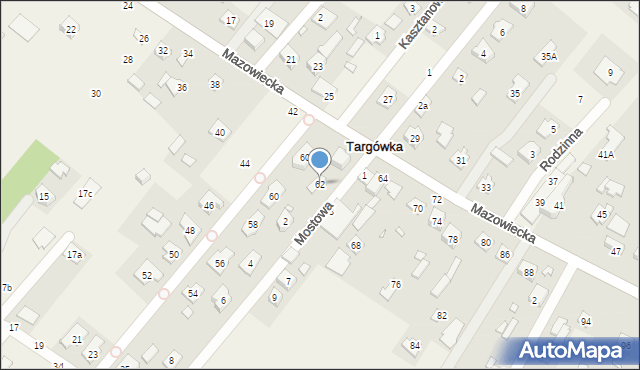 Targówka, Mazowiecka, 62, mapa Targówka