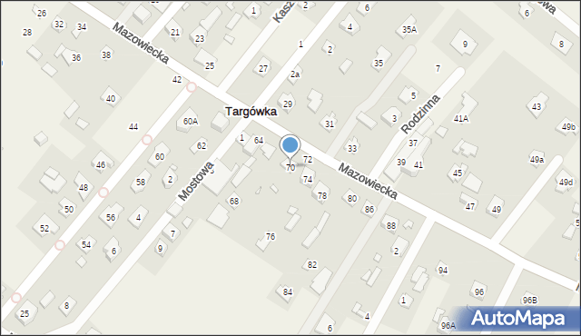 Targówka, Mazowiecka, 70, mapa Targówka
