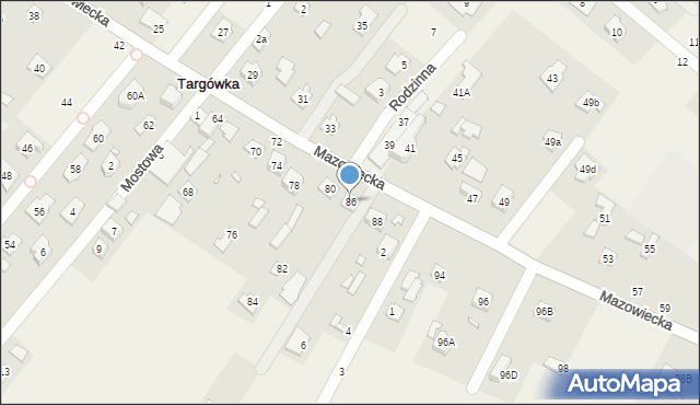 Targówka, Mazowiecka, 86, mapa Targówka