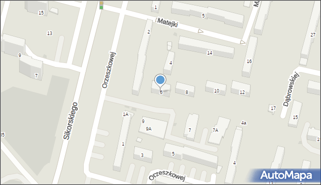Tarnobrzeg, Matejki Jana, 6, mapa Tarnobrzegu