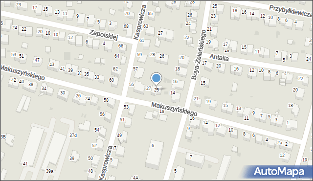 Tarnów, Makuszyńskiego Kornela, 25, mapa Tarnów