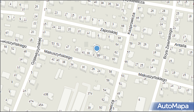 Tarnów, Makuszyńskiego Kornela, 35, mapa Tarnów