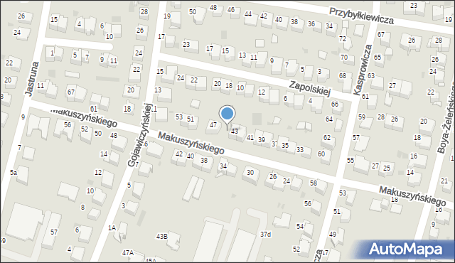 Tarnów, Makuszyńskiego Kornela, 45, mapa Tarnów