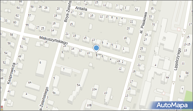 Tarnów, Makuszyńskiego Kornela, 8, mapa Tarnów