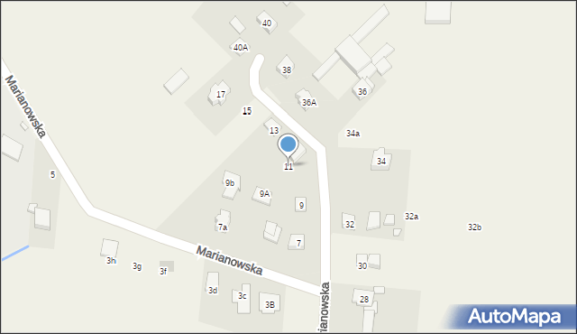 Tarnowo Podgórne, Marianowska, 11, mapa Tarnowo Podgórne
