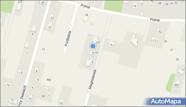 Tartak Brzózki, Magnoliowa, 11, mapa Tartak Brzózki