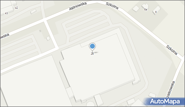 Tczew, Malinowska, 28, mapa Tczew