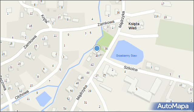 Tenczynek, Mądrzyka Mieczysława, ks., 40, mapa Tenczynek