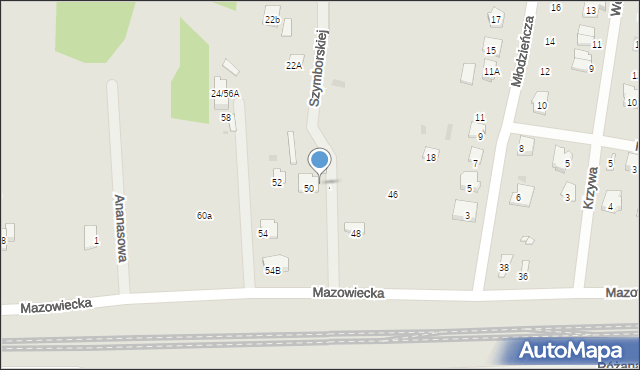 Tłuszcz, Mazowiecka, 50A, mapa Tłuszcz