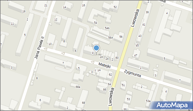 Tomaszów Lubelski, Matejki Jana, 25d, mapa Tomaszów Lubelski