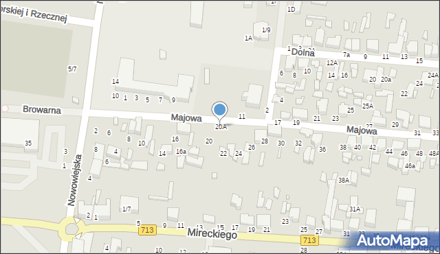 Tomaszów Mazowiecki, Majowa, 20A, mapa Tomaszów Mazowiecki