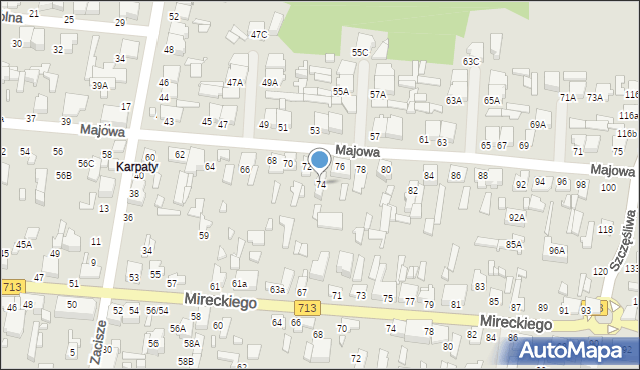 Tomaszów Mazowiecki, Majowa, 74, mapa Tomaszów Mazowiecki