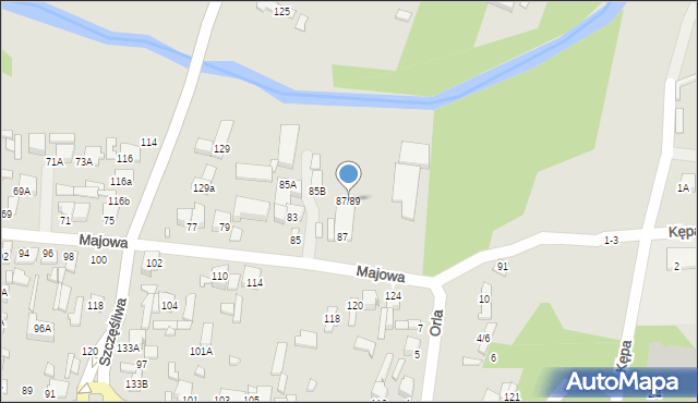 Tomaszów Mazowiecki, Majowa, 87/89, mapa Tomaszów Mazowiecki