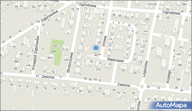 Tomaszów Mazowiecki, Malinowa, 41, mapa Tomaszów Mazowiecki