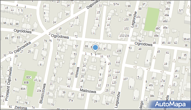 Tomaszów Mazowiecki, Malinowa, 7, mapa Tomaszów Mazowiecki