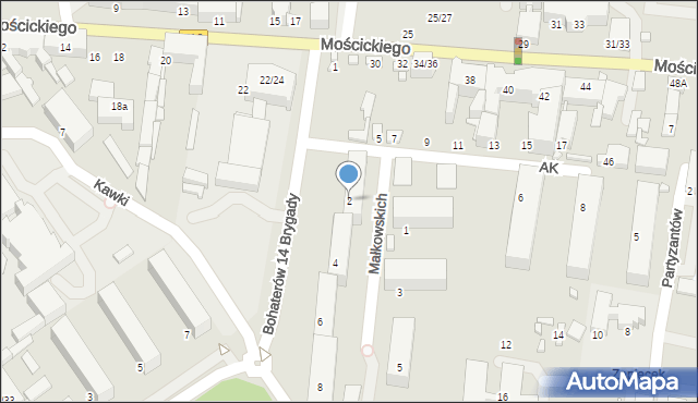 Tomaszów Mazowiecki, Małkowskich Olgi i Andrzeja, 2, mapa Tomaszów Mazowiecki