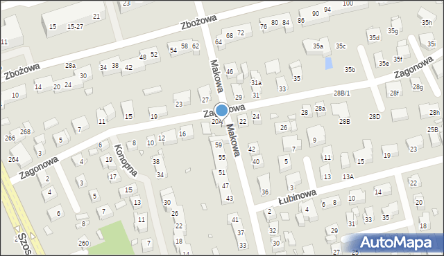 Toruń, Makowa, 61, mapa Torunia