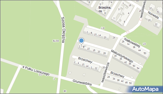 Toruń, Makuszyńskiego Kornela, 4, mapa Torunia